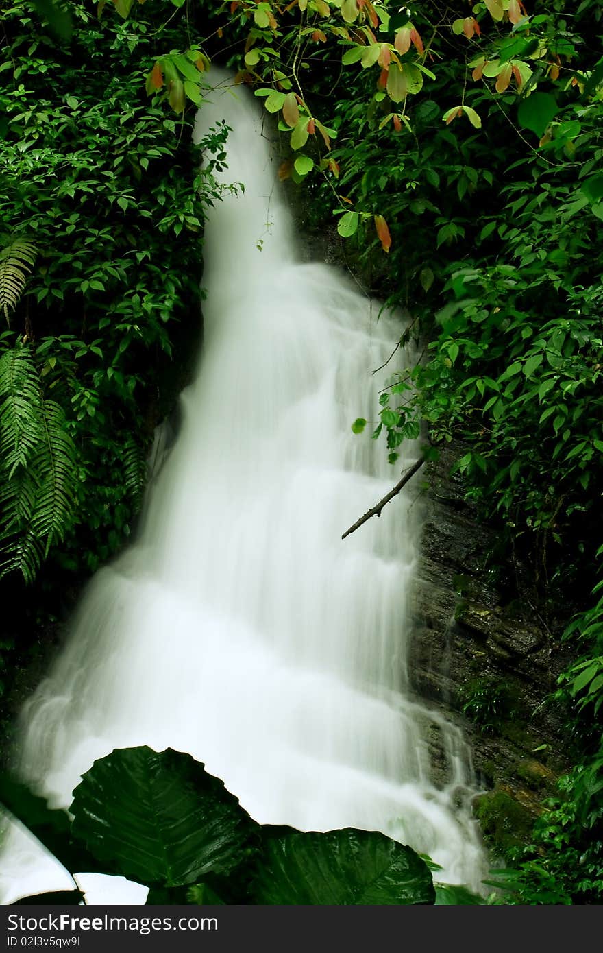 Small waterfall in Nanning, China. Nature in Nanning, China.