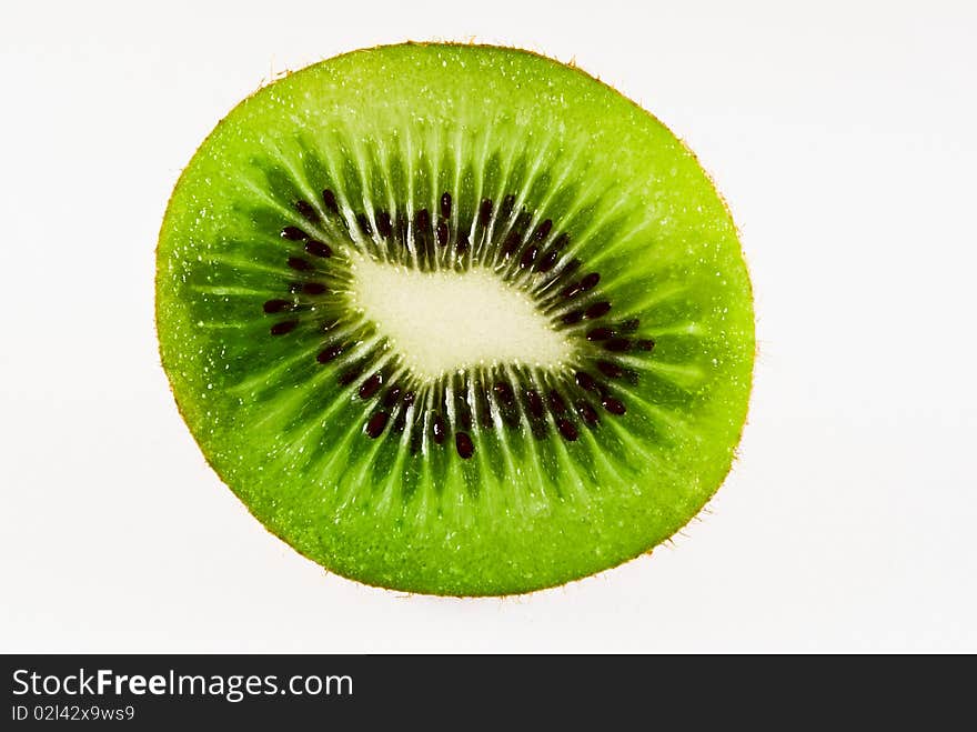 Ripe Cut Kiwi isolated on white background. Ripe Cut Kiwi isolated on white background