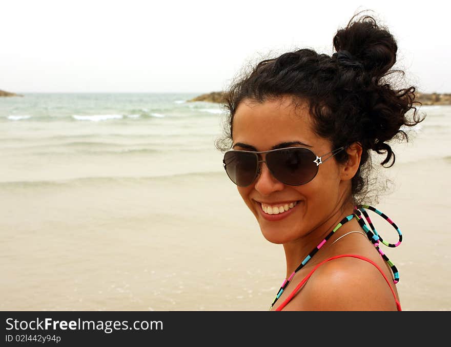 Beautiful girl on the sea