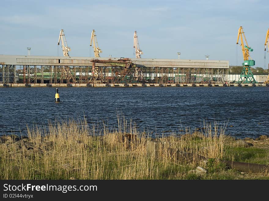 A crane in the harbour