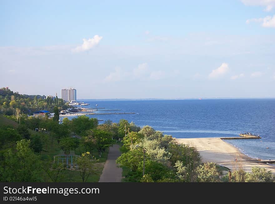 Sea view from a height. Sea view from a height