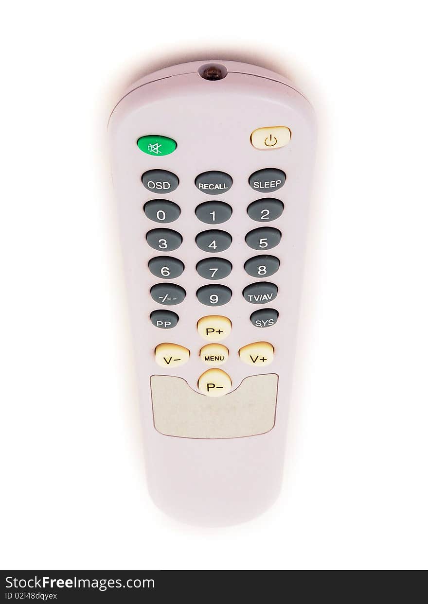 Simple TV remote control isolated