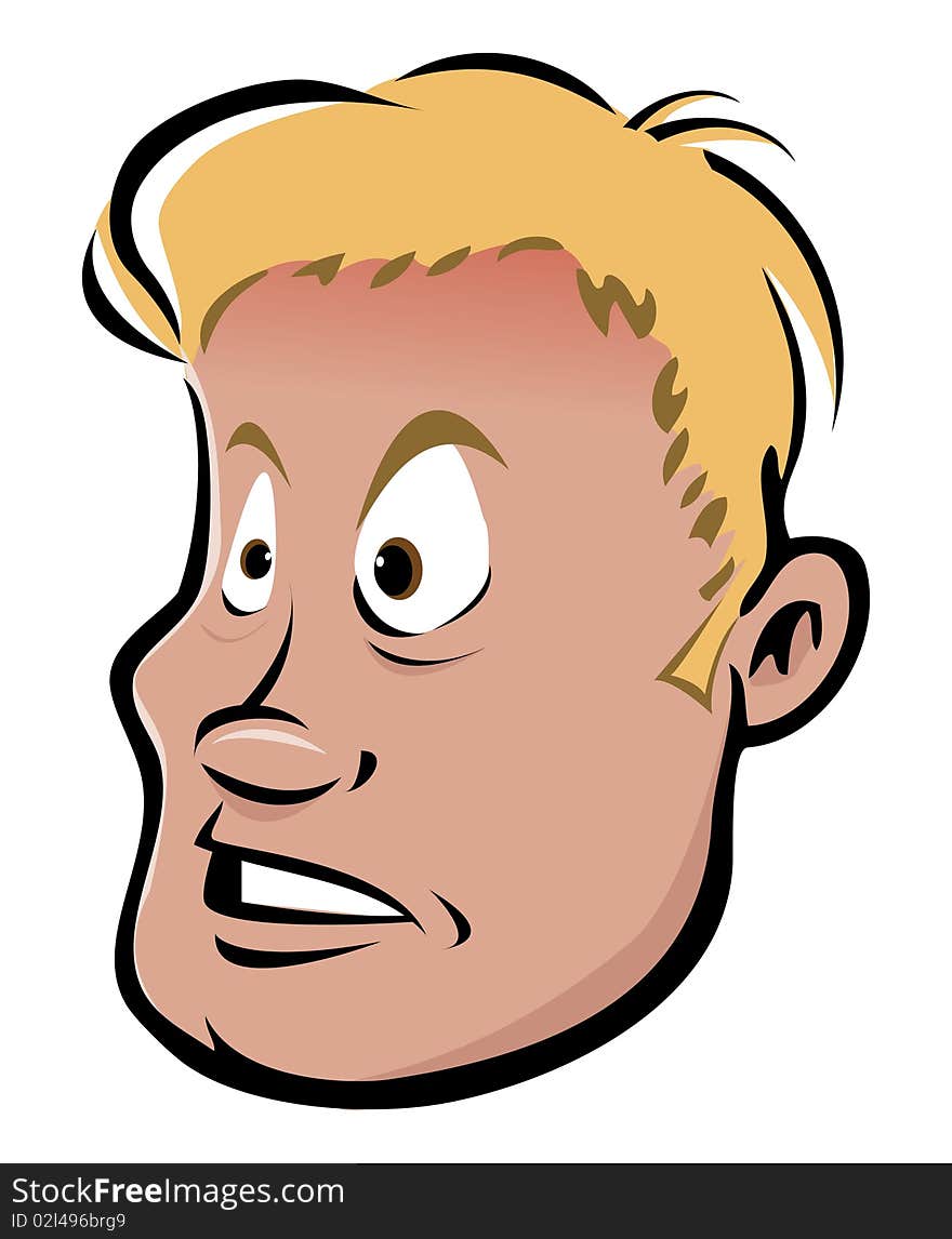 Cartoon vector illustration of an angry man expression