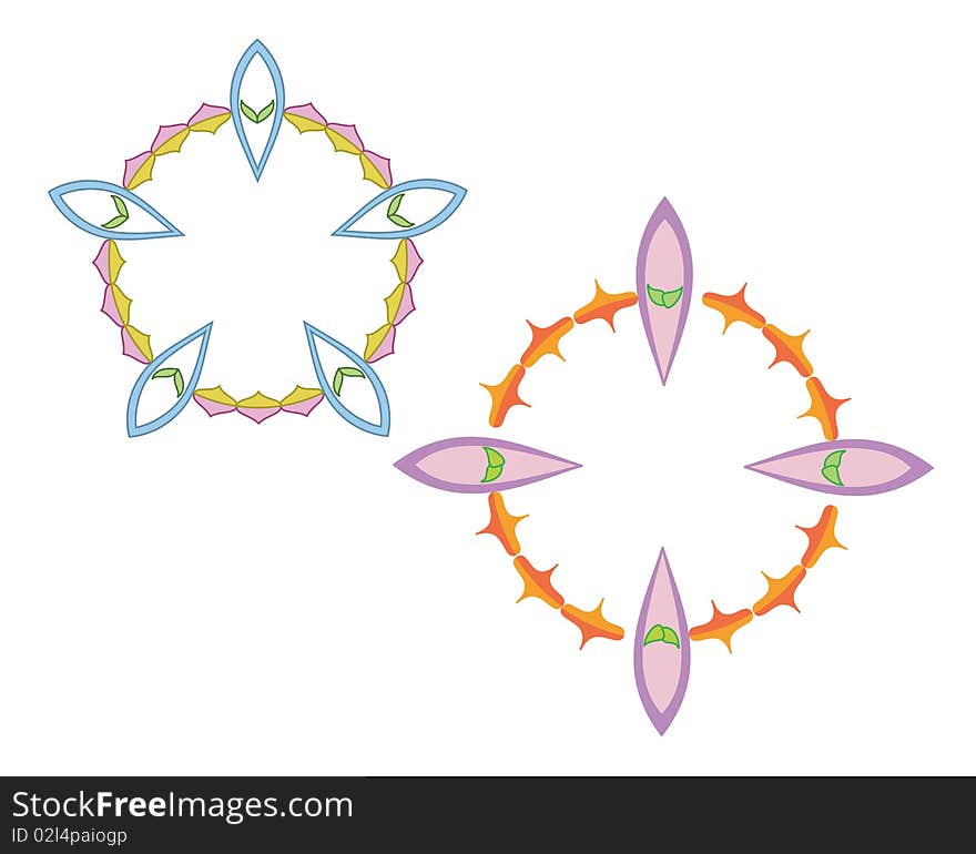 Circle pattern with four and five ring. Circle pattern with four and five ring