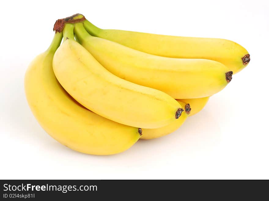 Bunch of bananas on white background