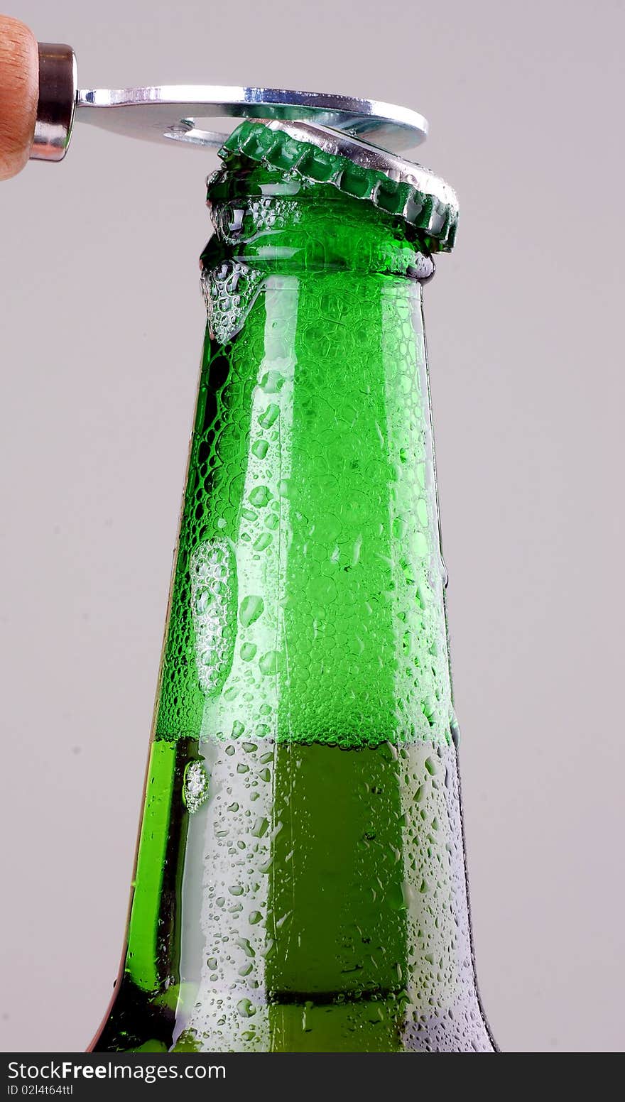 Beer bottle being opened