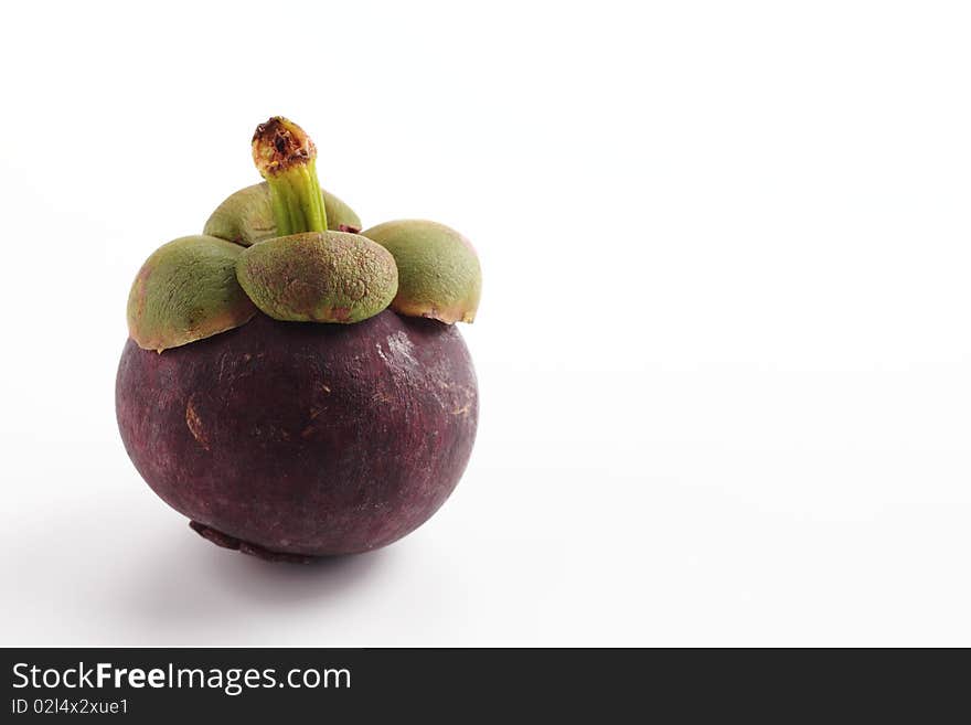 Mangosteen fruit. stand alone on white background.