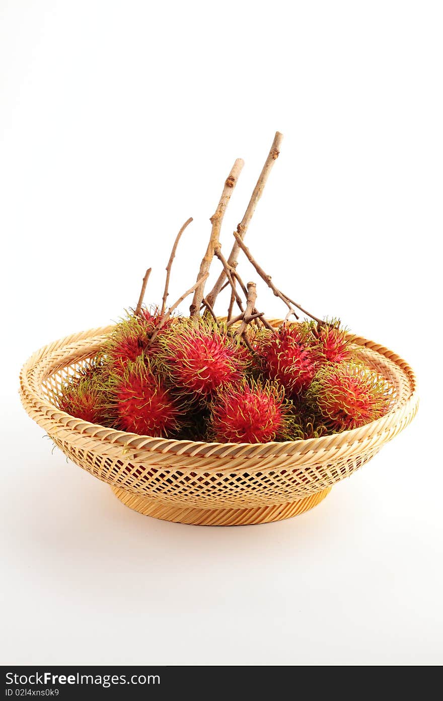 Rambutan in basket