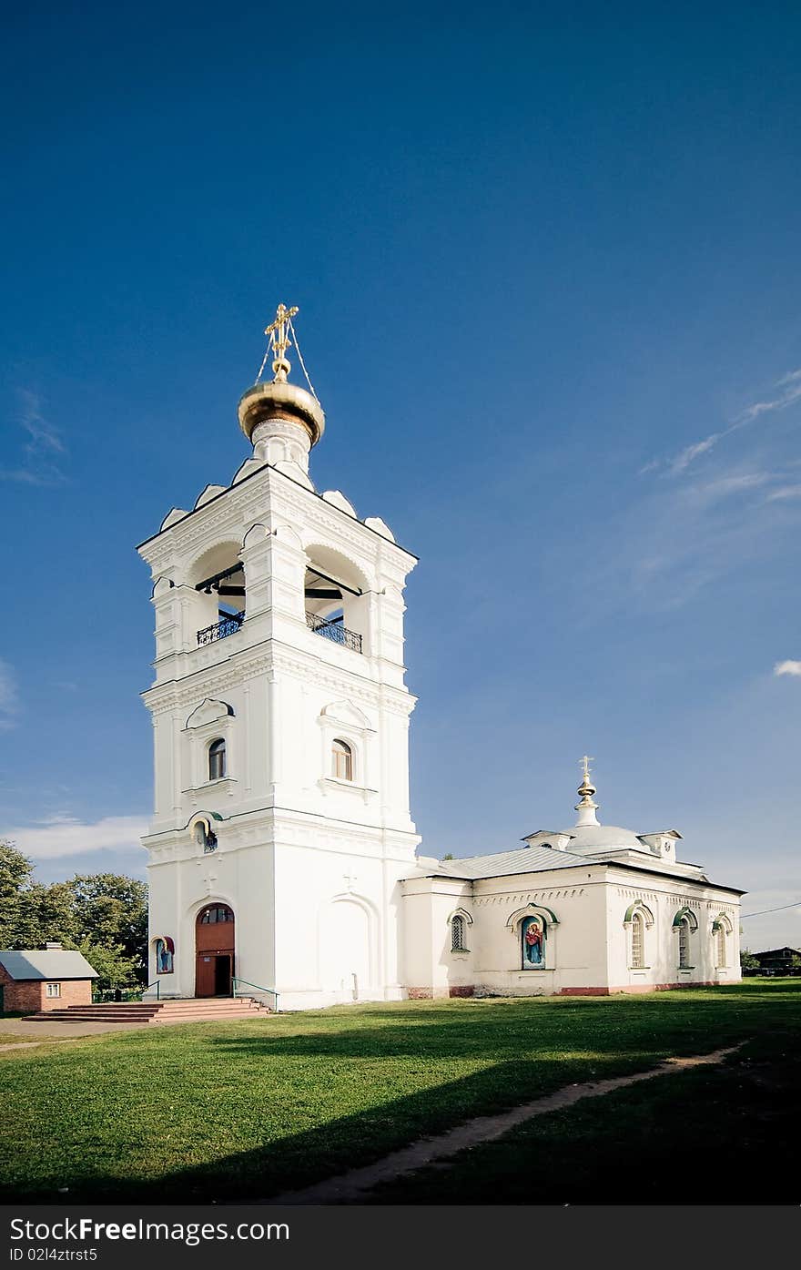 A picture of archangel michael's church in Russia