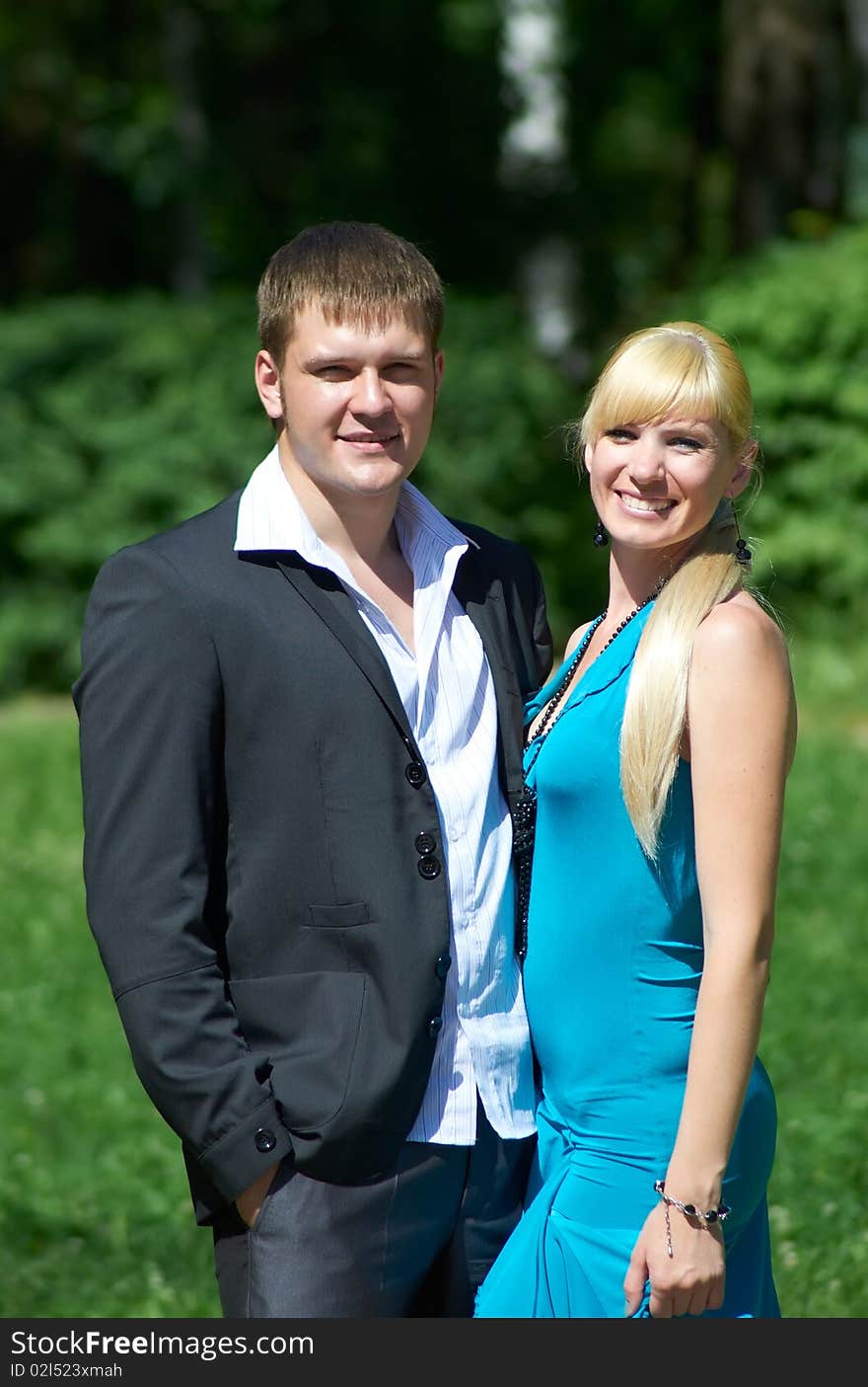 Portrait of a happy young couple