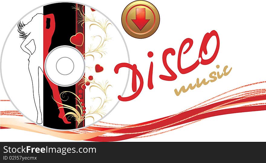 Music Disk With Button. Romance Composition