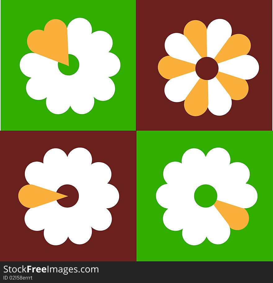 Shaped flowers  seamless wallpaper,  design