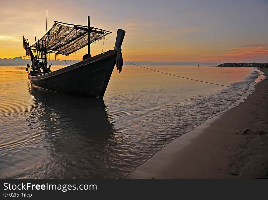 Fishing morning with the morning sky and beautiful. Fishing morning with the morning sky and beautiful