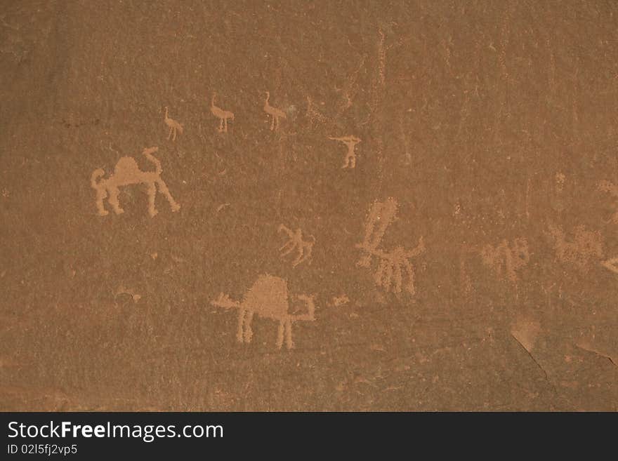 Wallpaitings In The Wadi Rum Desert