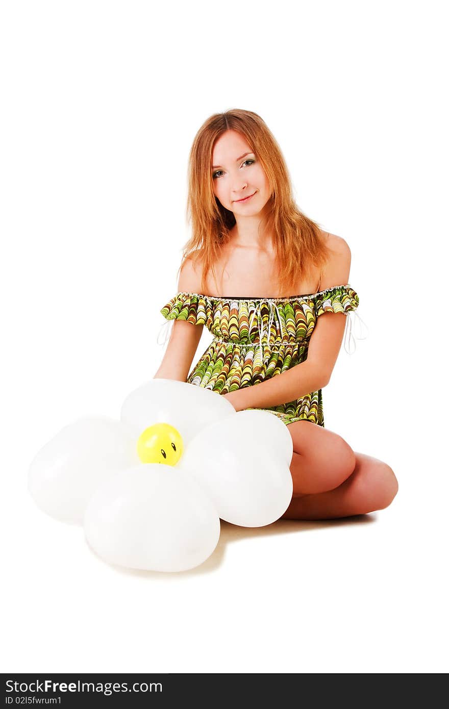 Charming young smile girl with flower