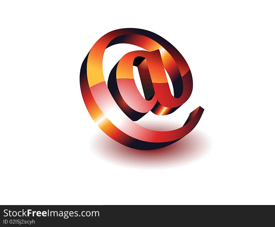 Abstract 3d icon of e-mail , very good design to use on website. Abstract 3d icon of e-mail , very good design to use on website