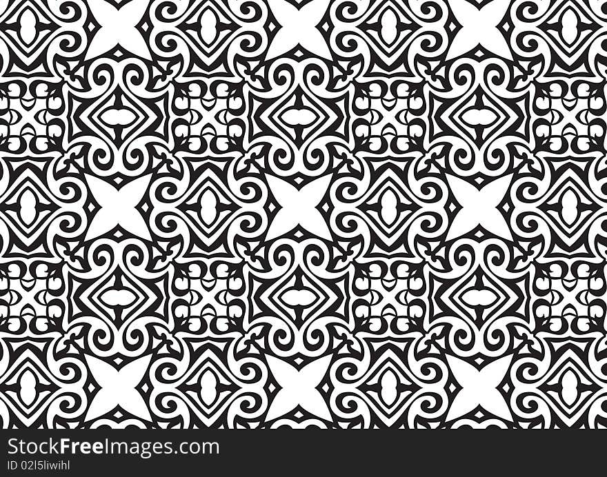 Decorative wallpaper design in shape