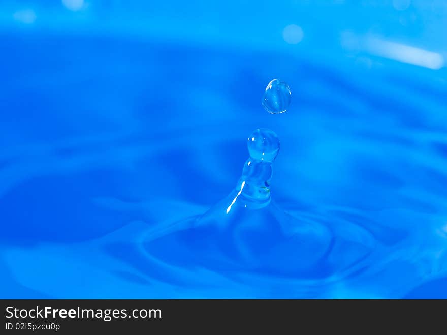 Water bubbles on blue background