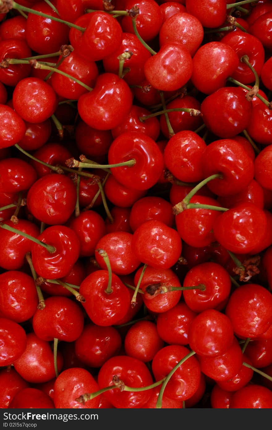 Fresh red cherry,isolated in the background