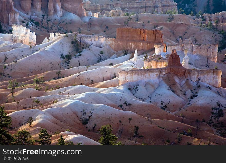 Bryce Canyon hoodoos in the first rays of sun