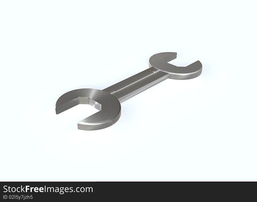 Spanner isolated over white background