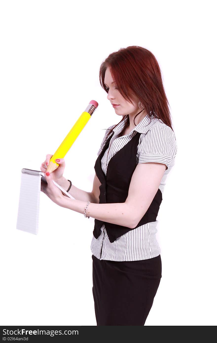 You attractive woman in office environment taking notes. You attractive woman in office environment taking notes.