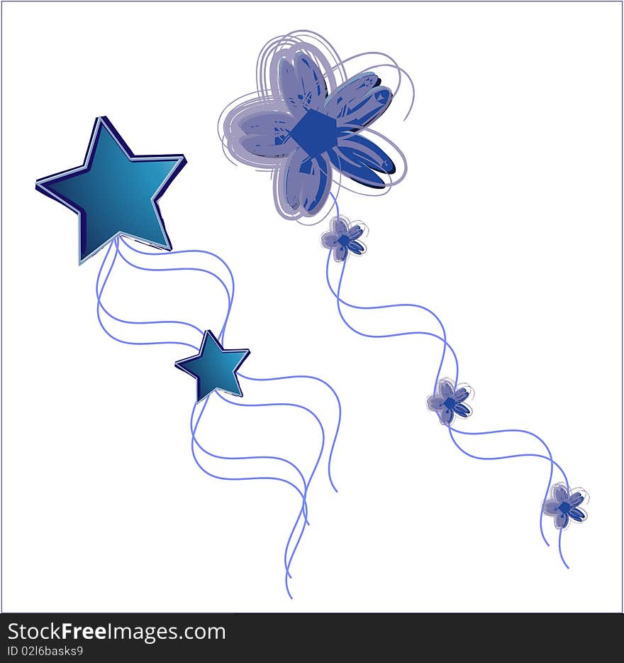 Blue flowers and the blue star