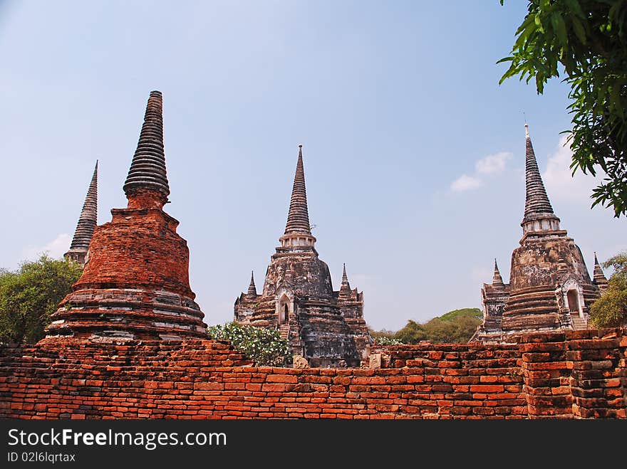 The Old Pagoda Of Ayudhaya Thailand.