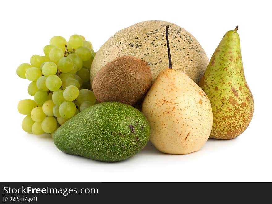 Fruits isolated on white background