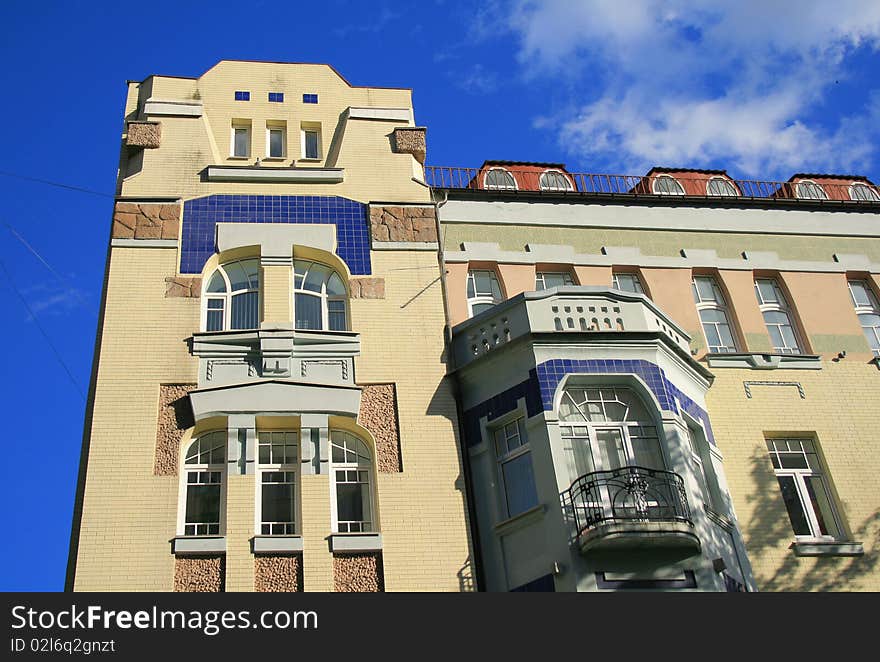 Building at Gonchara street, center of Kiev. June 2010. Building at Gonchara street, center of Kiev. June 2010