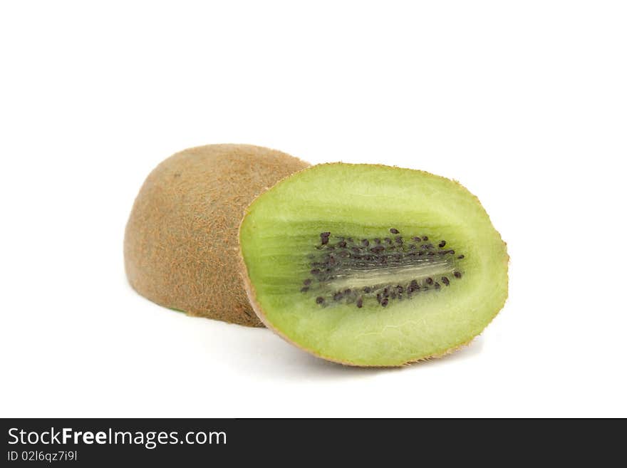 Kiwi and cut kiwi isolated on a white background