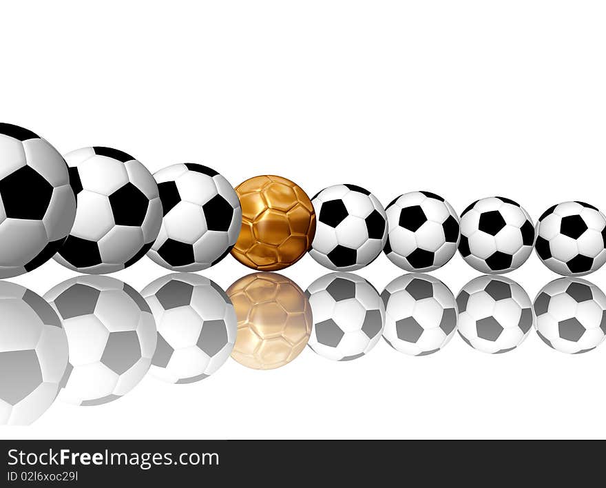 Soccer Balls In Row