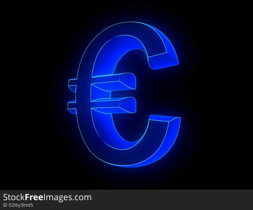 Glowing Euro Sign