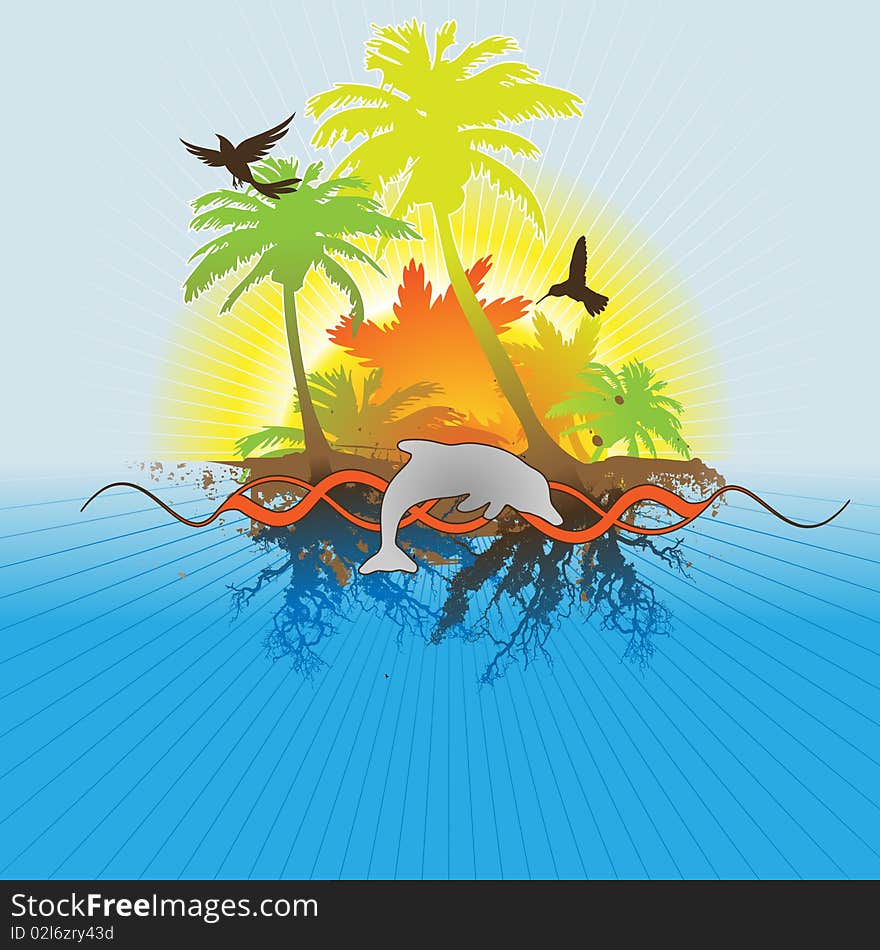 Tropical scene for summer background