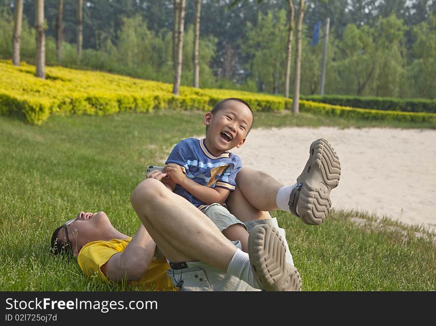 Father And Son Having Fun