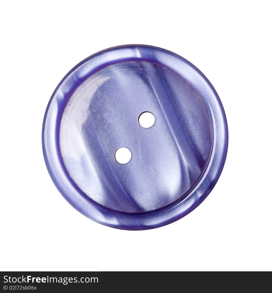 Sewing Button On White Background. Clipping Path.