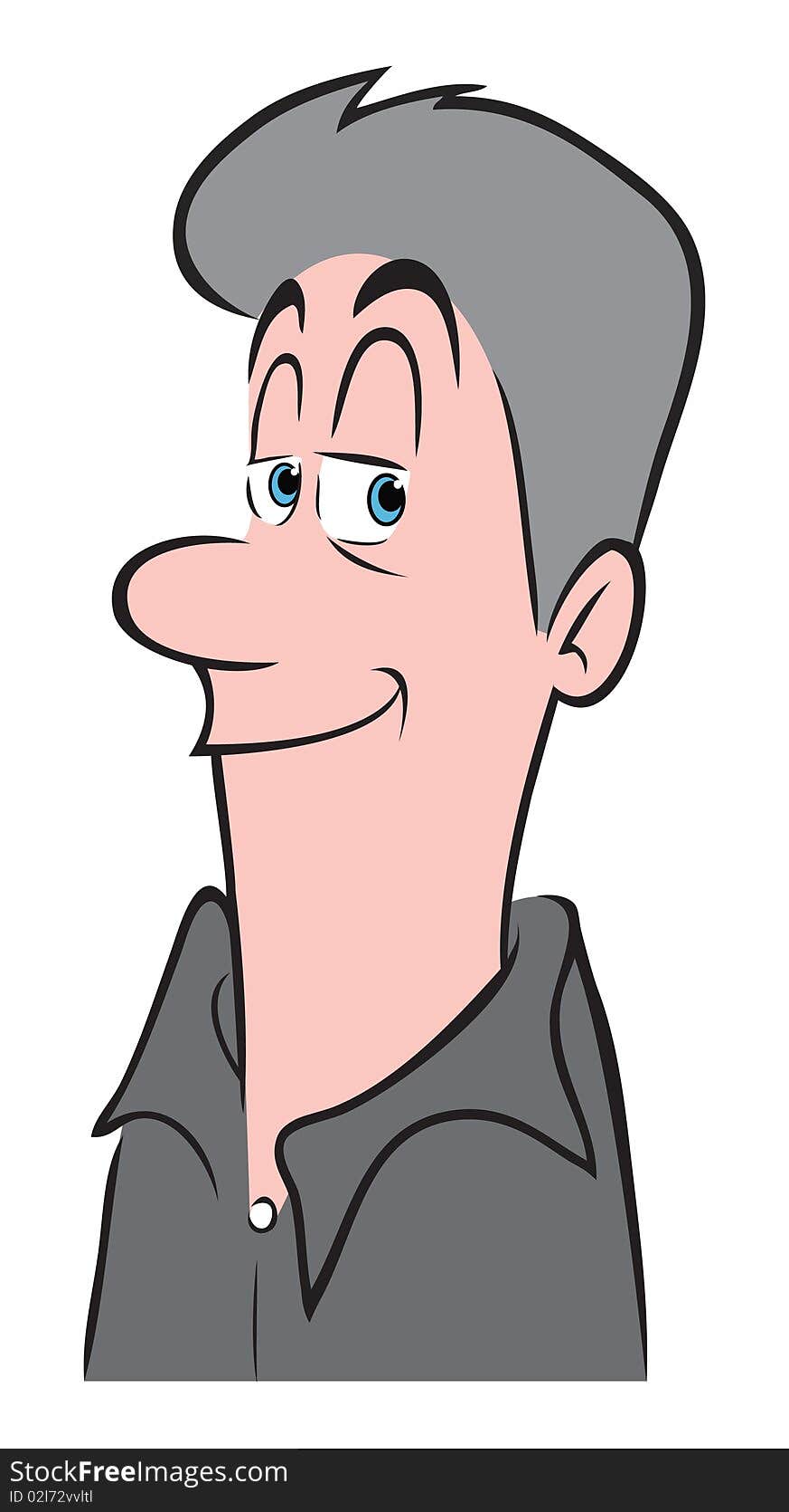 Cartoon vector illustration of a middle-aged guy. Cartoon vector illustration of a middle-aged guy