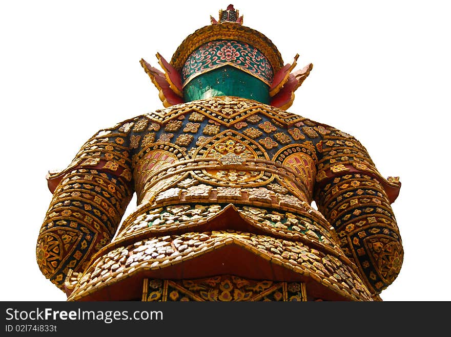 Giant demon (Yaksha) guarding an exit to Grand Palace (Bangkok, Thailand). Giant demon (Yaksha) guarding an exit to Grand Palace (Bangkok, Thailand)