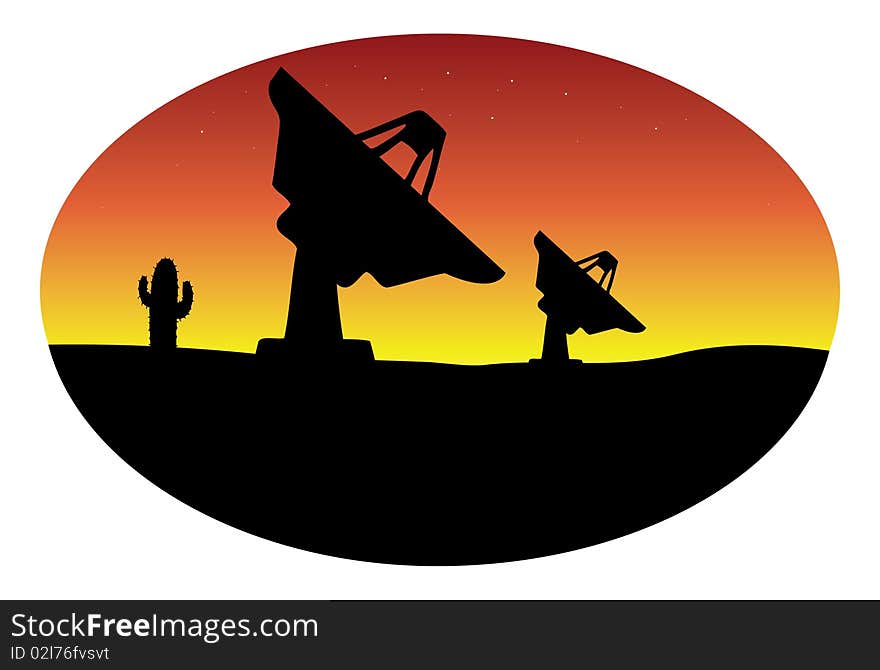 Cartoon vector illustration of alien satellite dish. Cartoon vector illustration of alien satellite dish