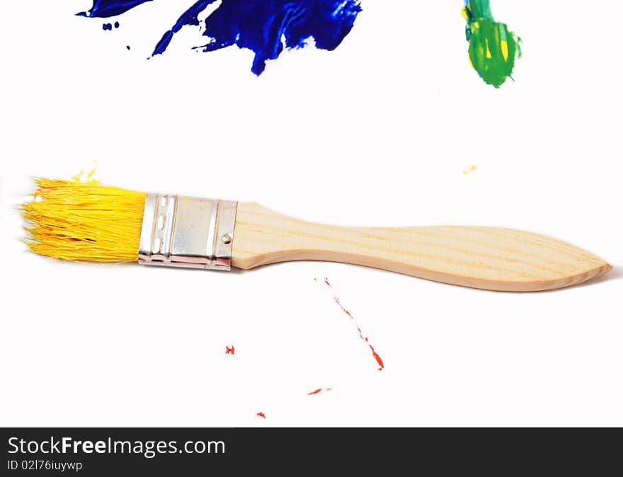 Brush the paint on a white background. Brush the paint on a white background