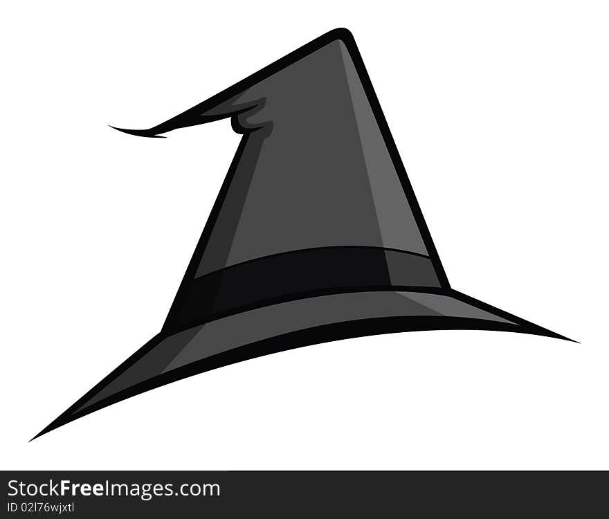 Cartoon vector illustration of a 
witch hat