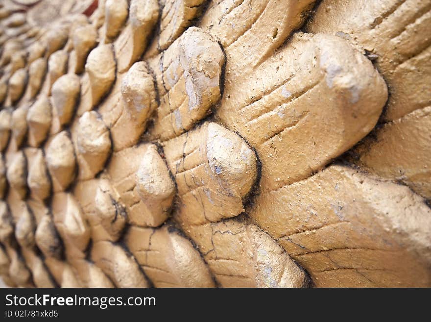 Dragon skin texture in thai temple