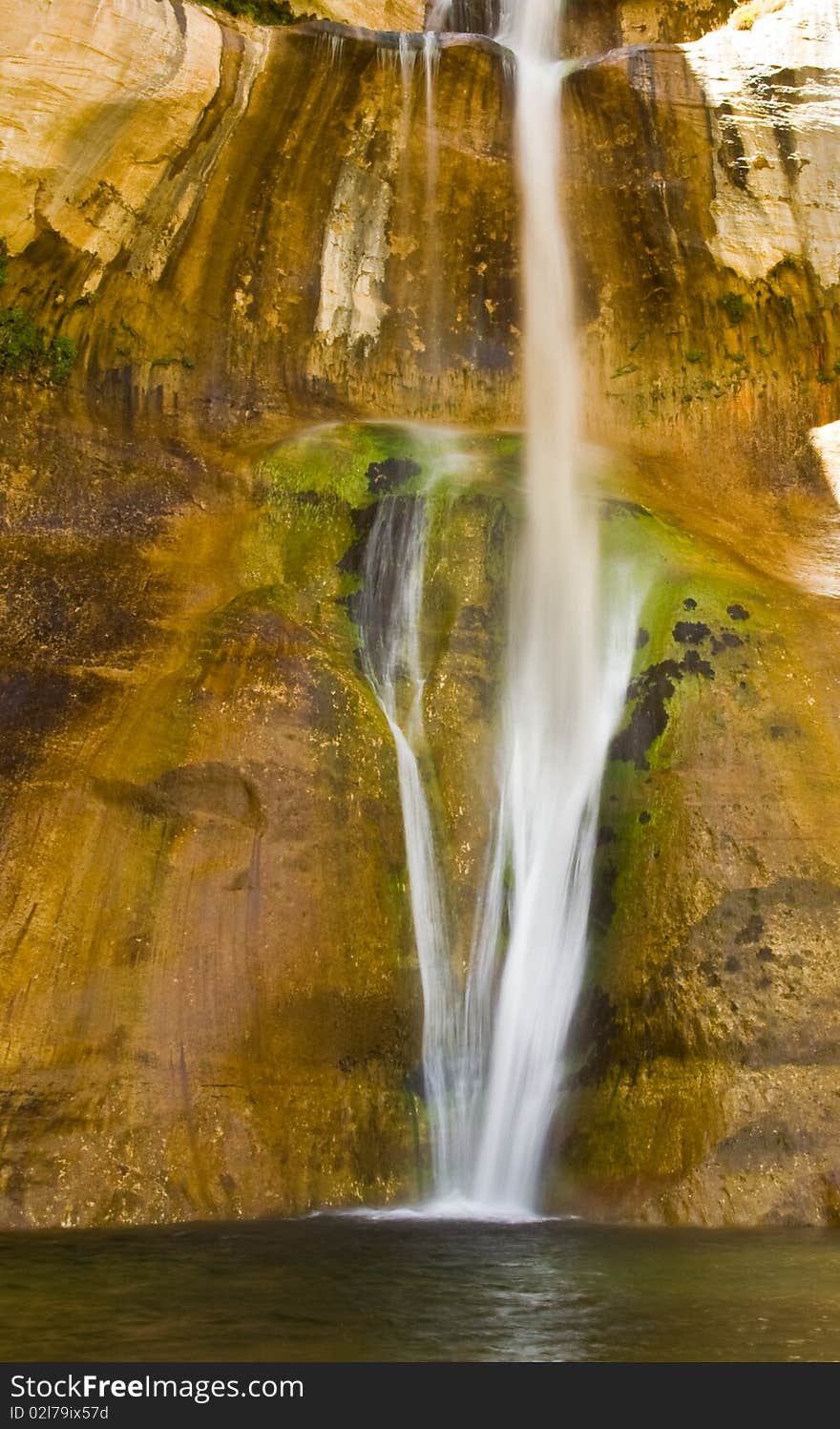 Beautiful view of Lower Calf Creek waterfalls in Utah. Beautiful view of Lower Calf Creek waterfalls in Utah