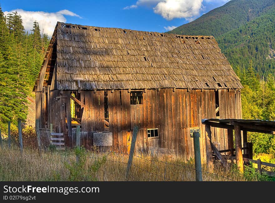 Old Barn in the mountain that was used in the early days