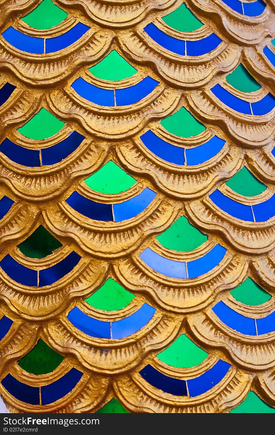 On the body golden naga in thai temple. On the body golden naga in thai temple