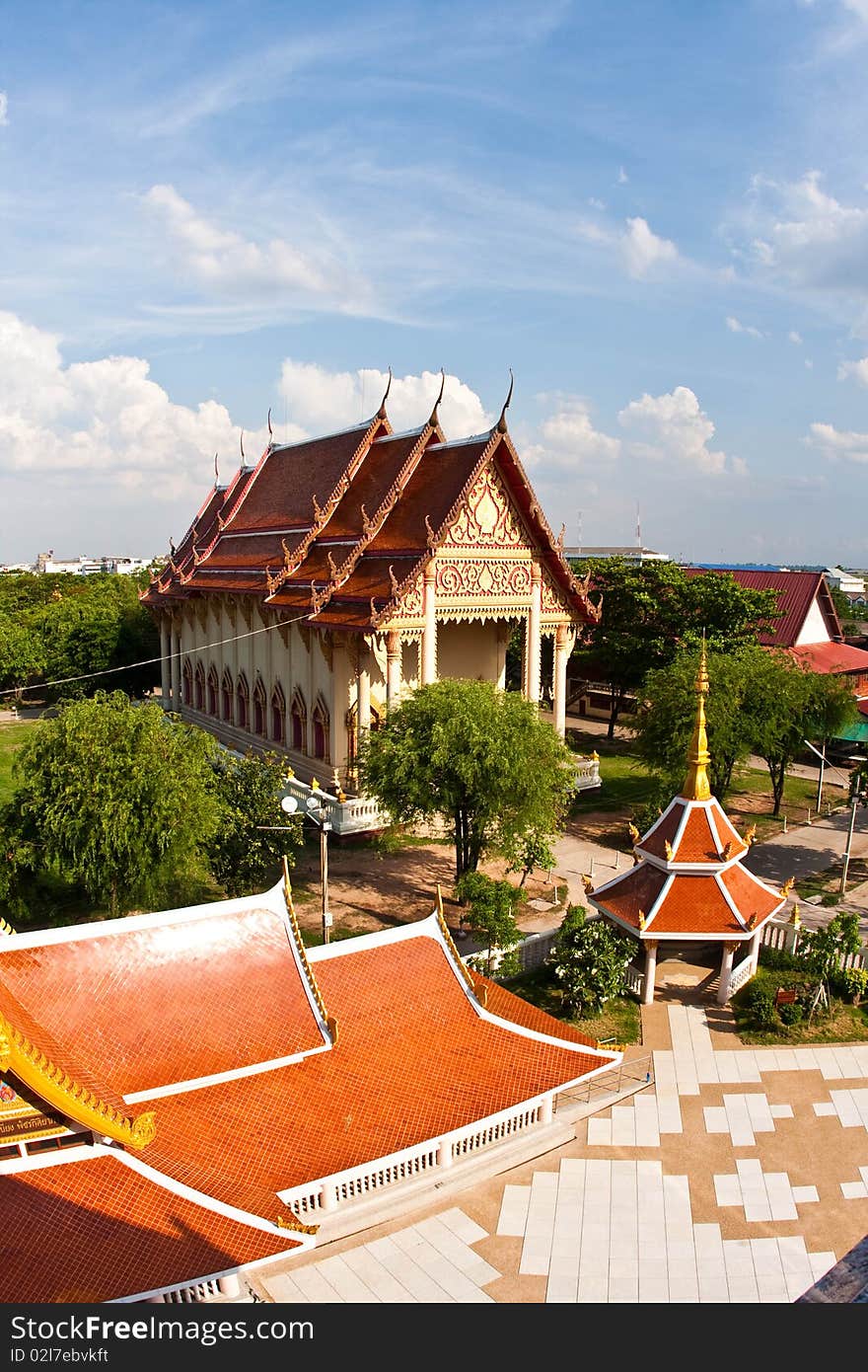 Thai temple in the evening