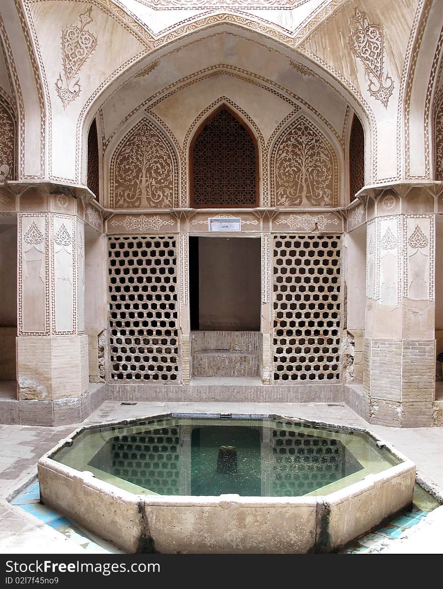 Historic house patio in Kashan, Iran