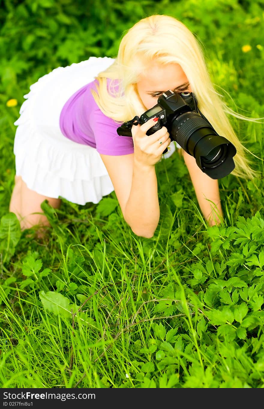 Young woman making a picture. Young woman making a picture