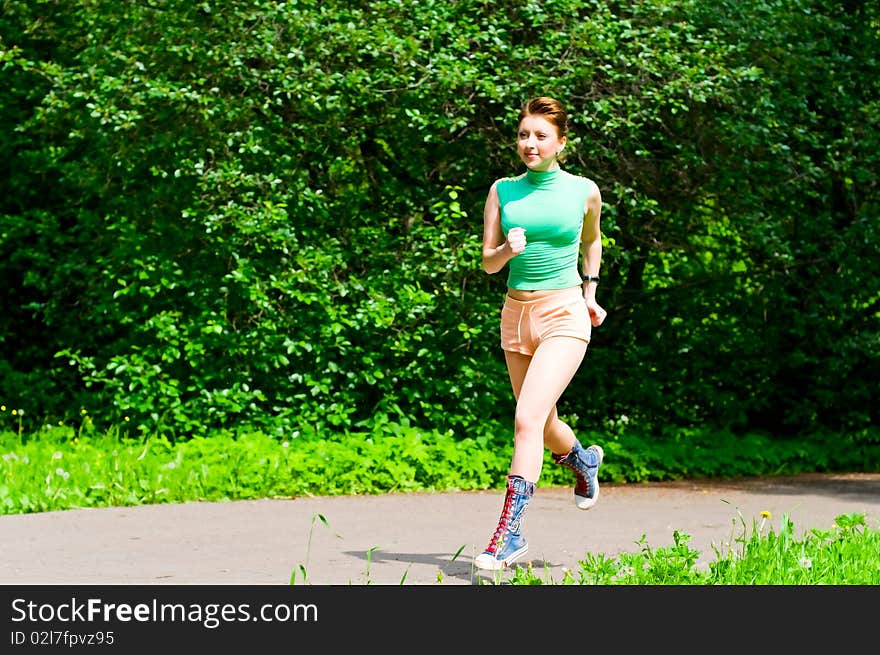 Girl jogging