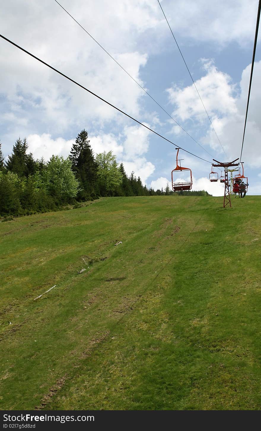 Cable car in rodna mountains, photo taken in Romania